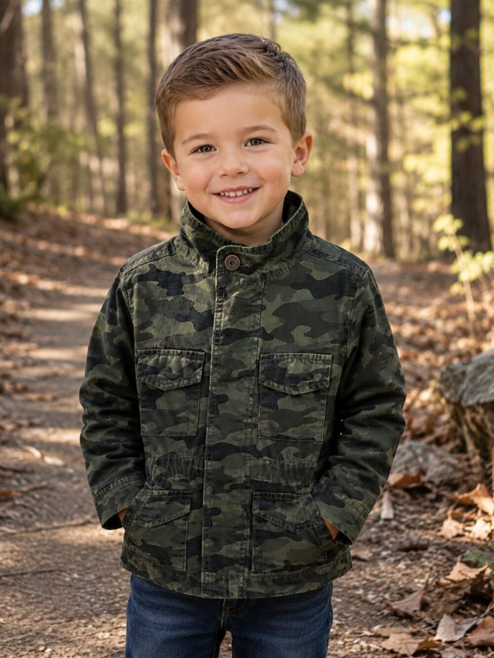 NWT OshKosh B’gosh Boys 4T Camouflage Jacket | Toddler Boy Camo Field Jacket
